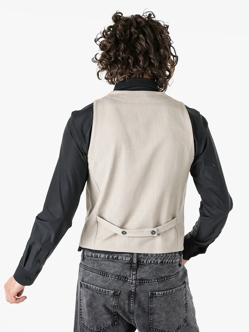 Gilet da uomo con chiusura a doppiopetto - beige