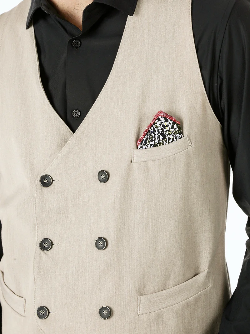 Gilet da uomo con chiusura a doppiopetto - beige