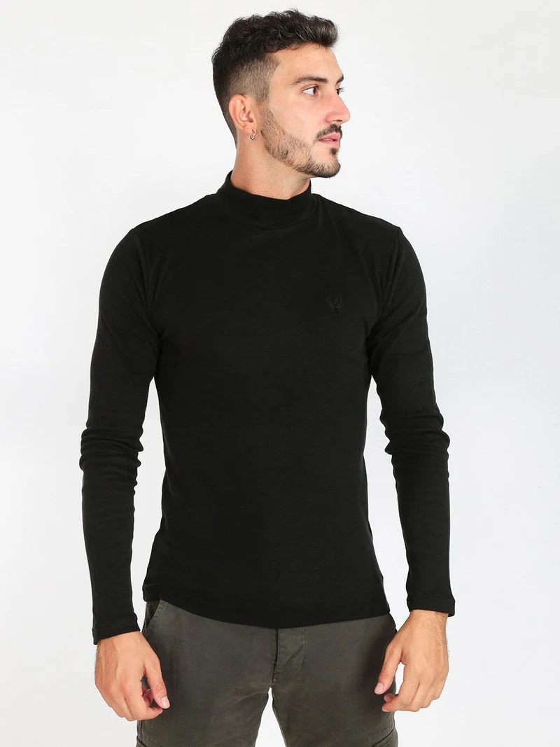 Dolcevita uomo in cotone - nero