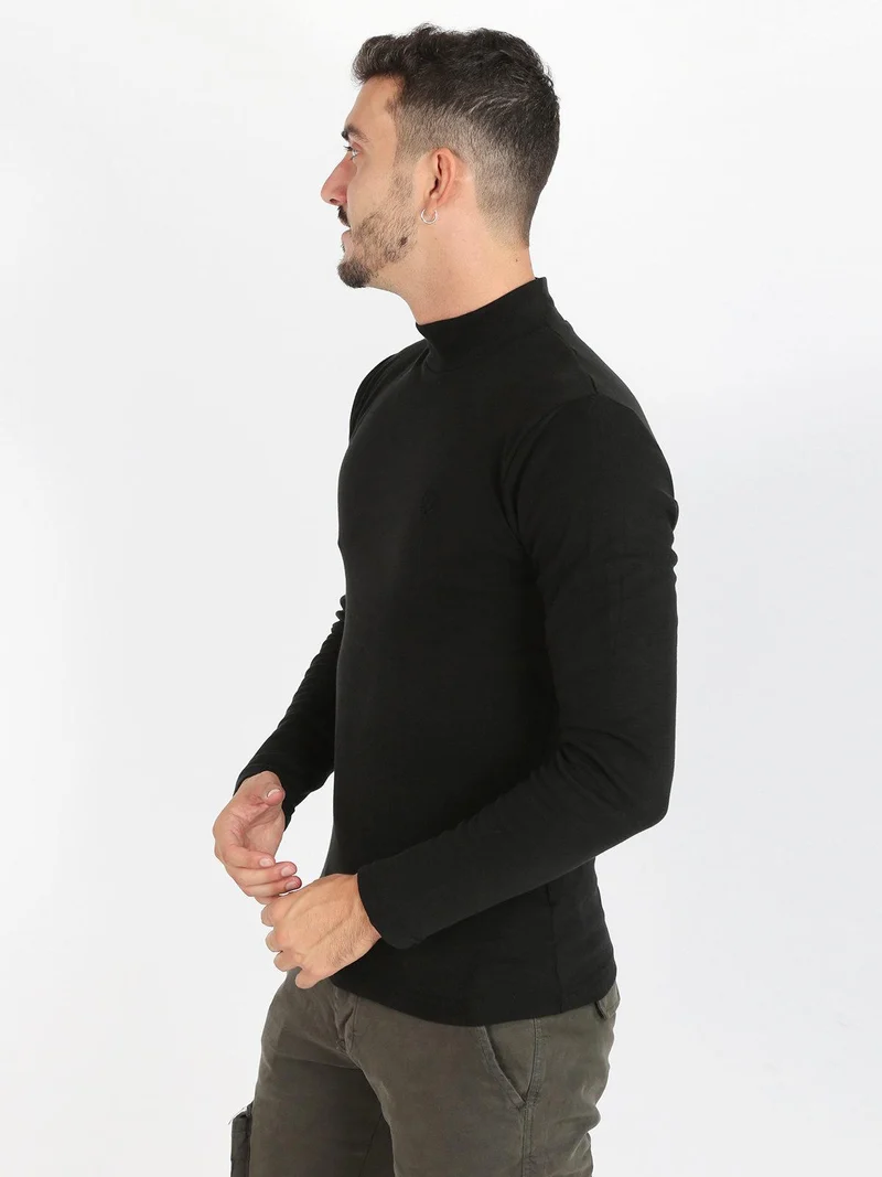 Dolcevita uomo in cotone - nero