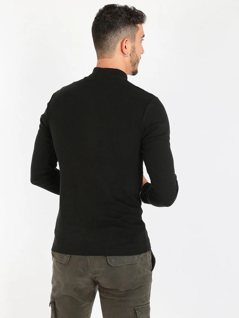 Dolcevita uomo in cotone - nero