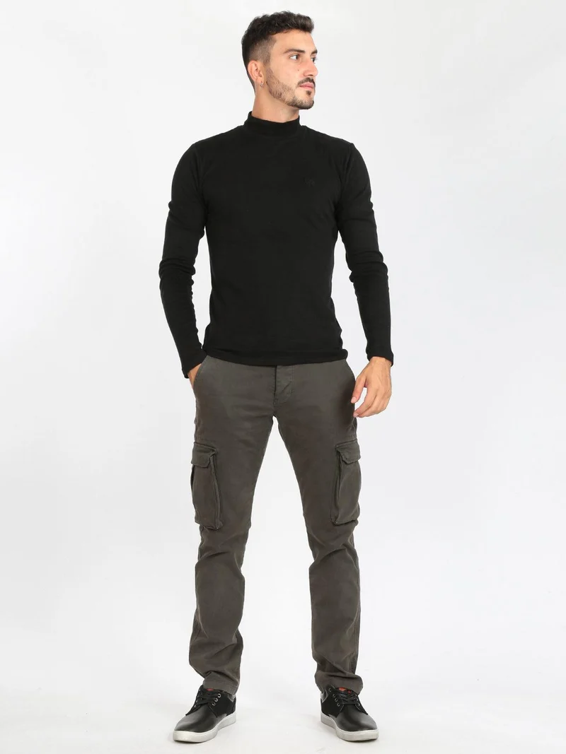 Dolcevita uomo in cotone - nero
