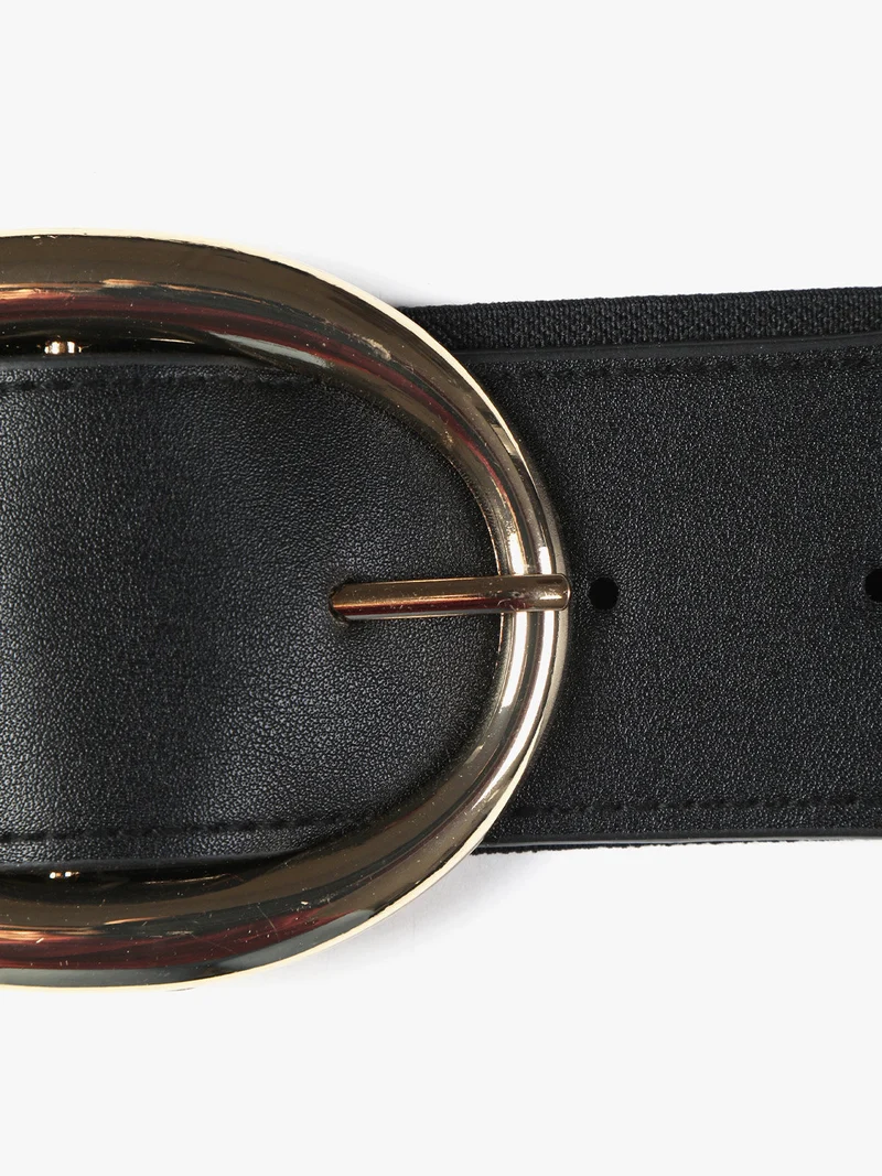 Cintura stringivita da donna con fibbia - nero