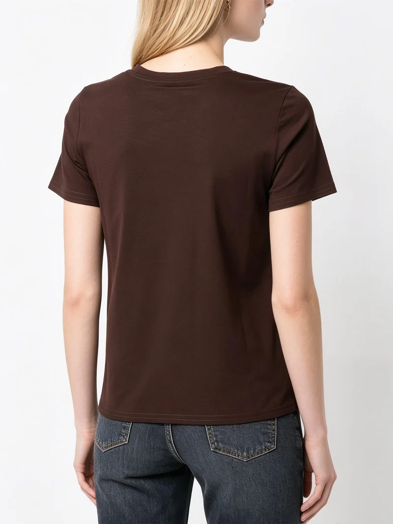 T-shirt girocollo da donna - moro