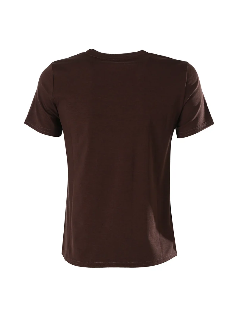 T-shirt girocollo da donna - moro