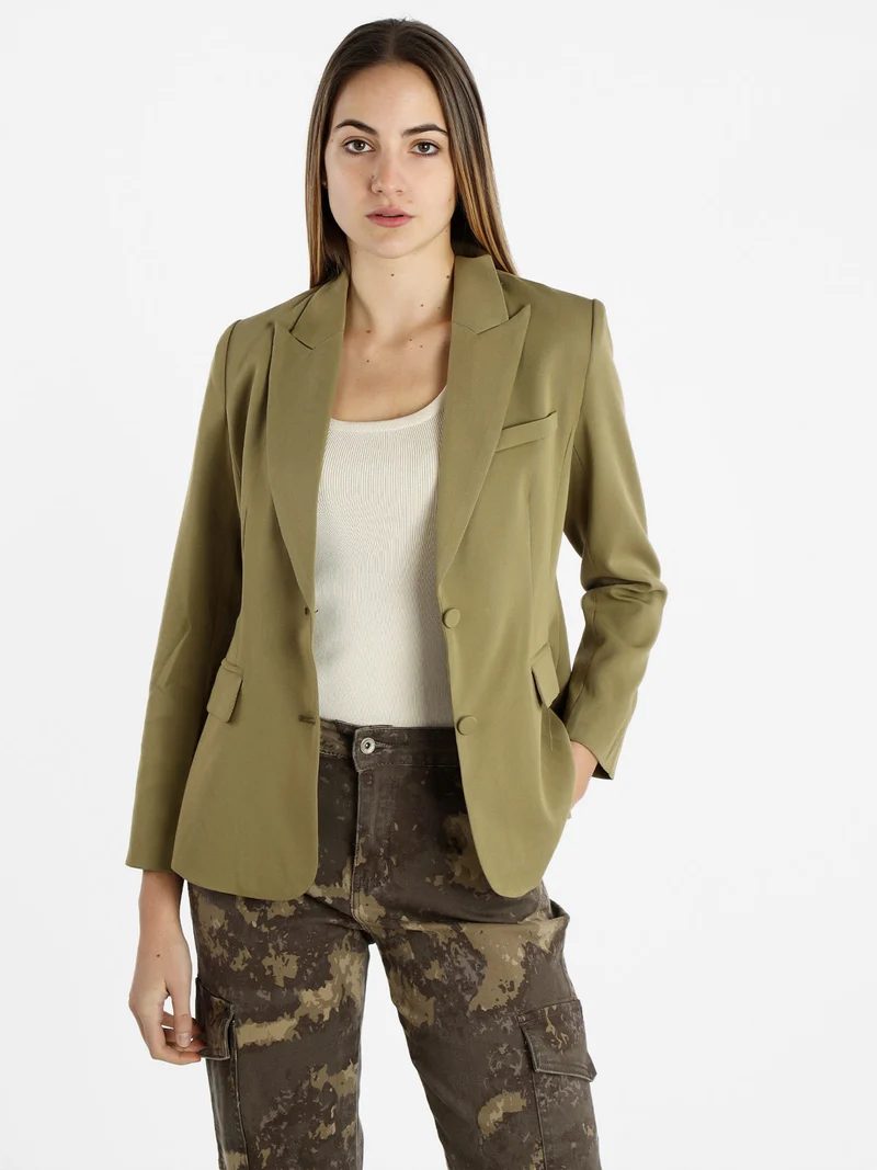 Blazer classico da donna tinta unita - oliva