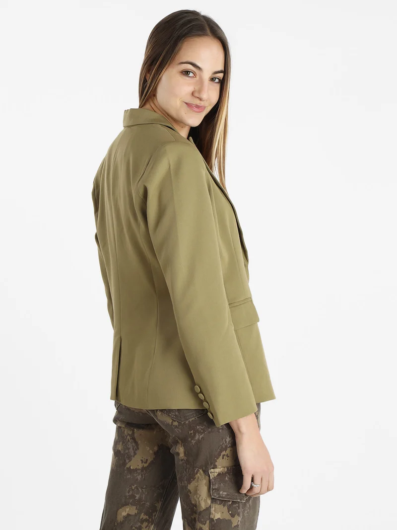 Blazer classico da donna tinta unita - oliva