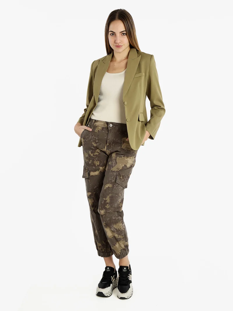 Blazer classico da donna tinta unita - oliva