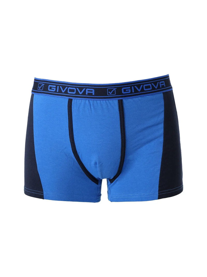 Boxer da uomo bicolore in cotone bielastico - blu