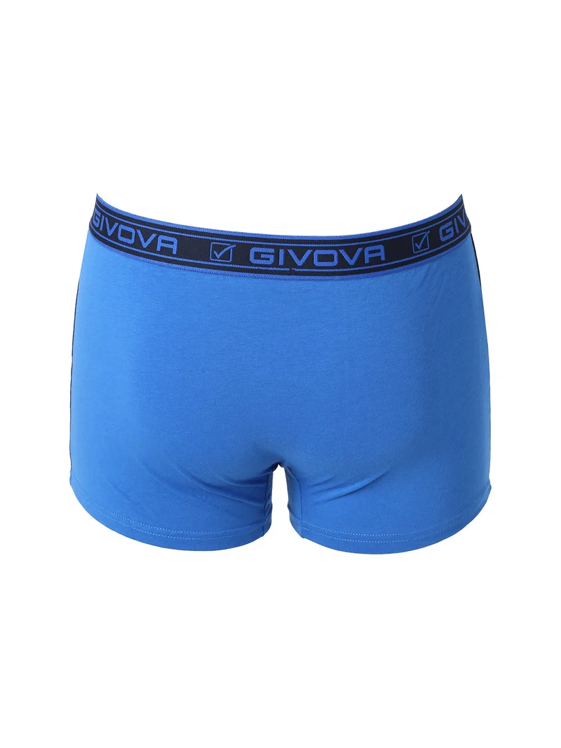 Boxer da uomo bicolore in cotone bielastico - blu