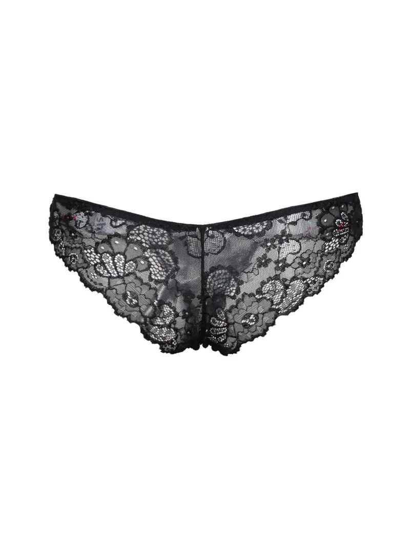 Slip donna in pizzo - nero