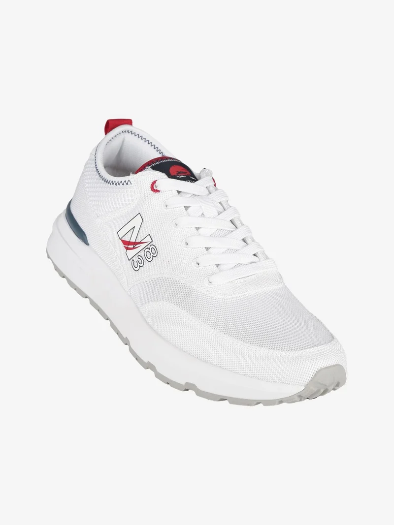 Sneakers casual da uomo in tessuto - bianco
