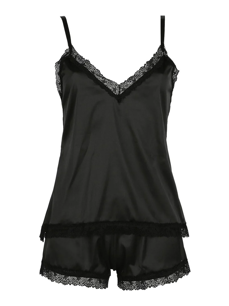 Luxury P0473P Top intimo + culotte - nero