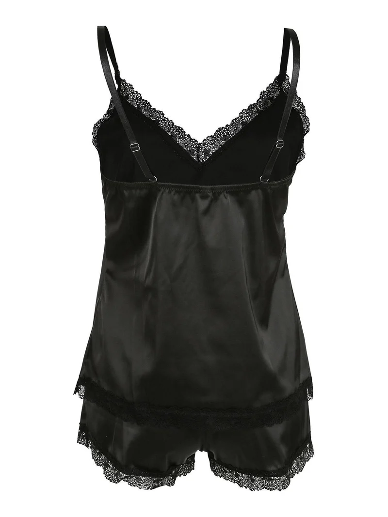 Luxury P0473P Top intimo + culotte - nero