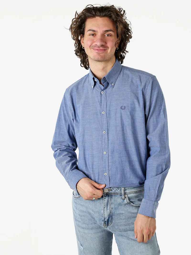 Camicia da uomo in cotone a maniche lunghe - avion