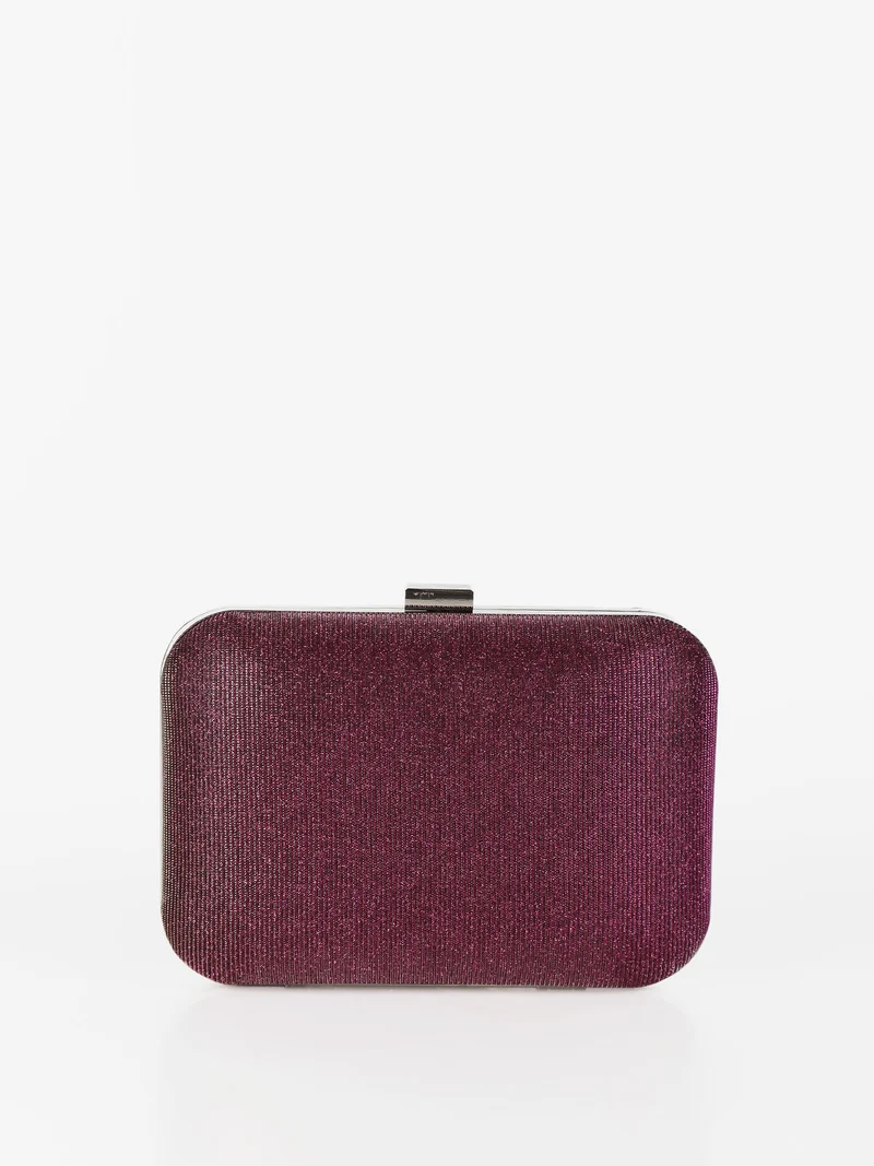 Pochette donna rigida brillantinata - bordeaux