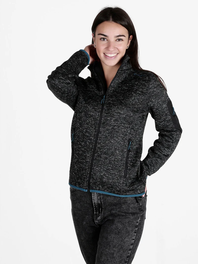 Felpa donna invernale con zip - nero