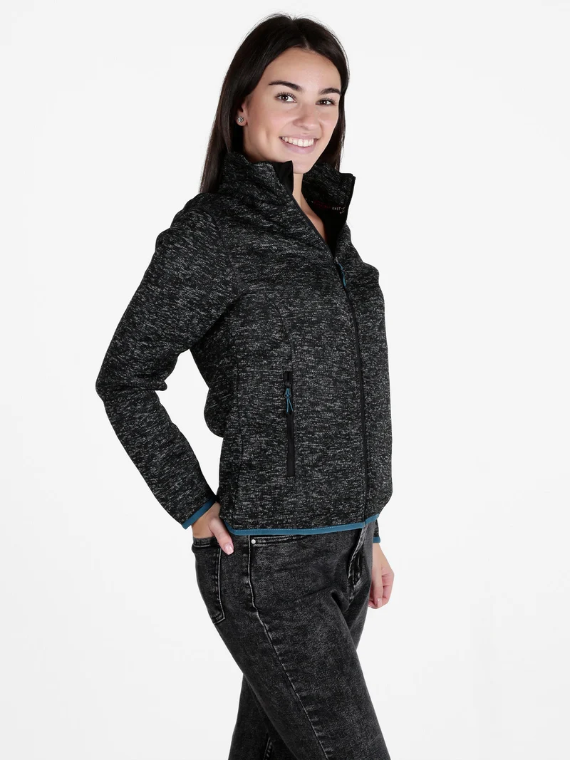 Felpa donna invernale con zip - nero