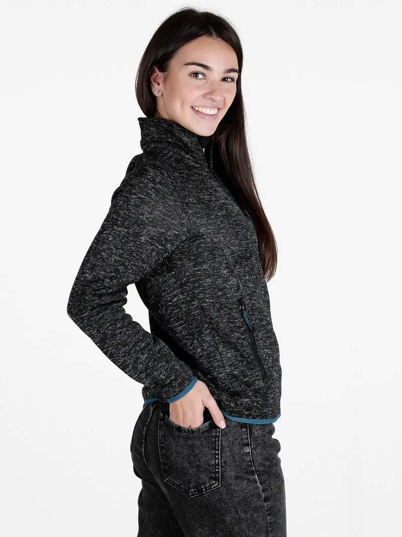 Felpa donna invernale con zip - nero