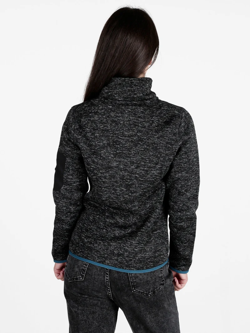 Felpa donna invernale con zip - nero