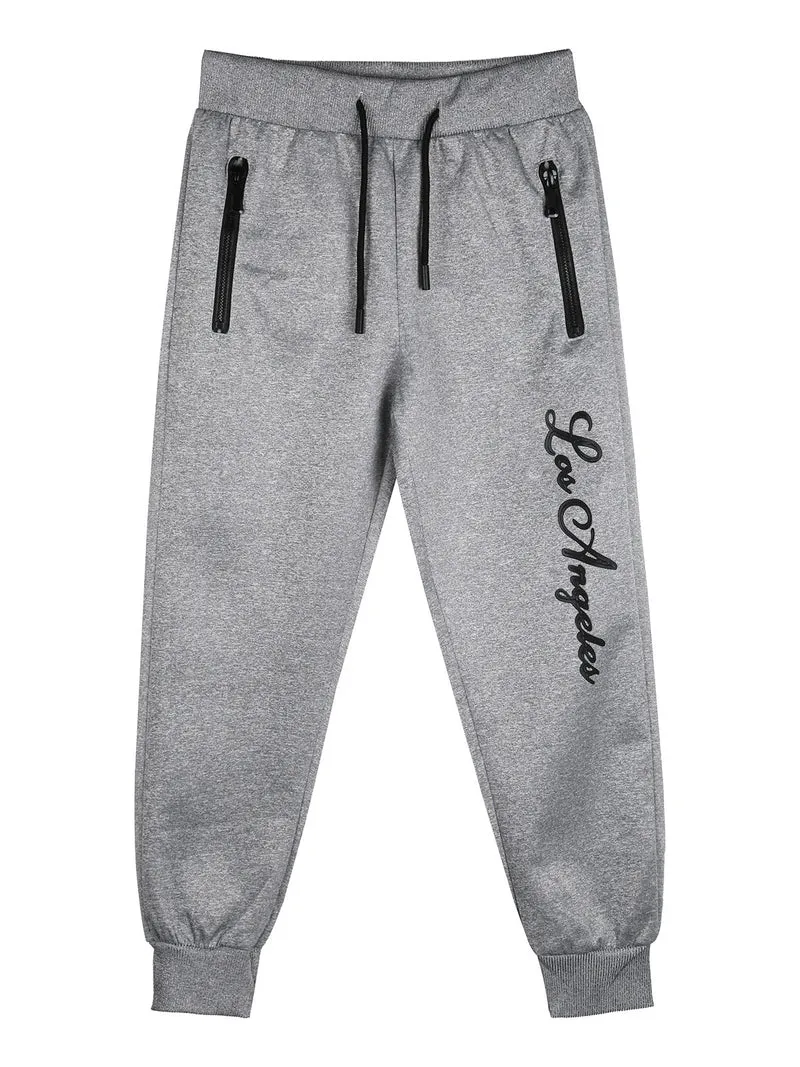 Pantaloni tuta da bambino con polsini e coulisse - grigio