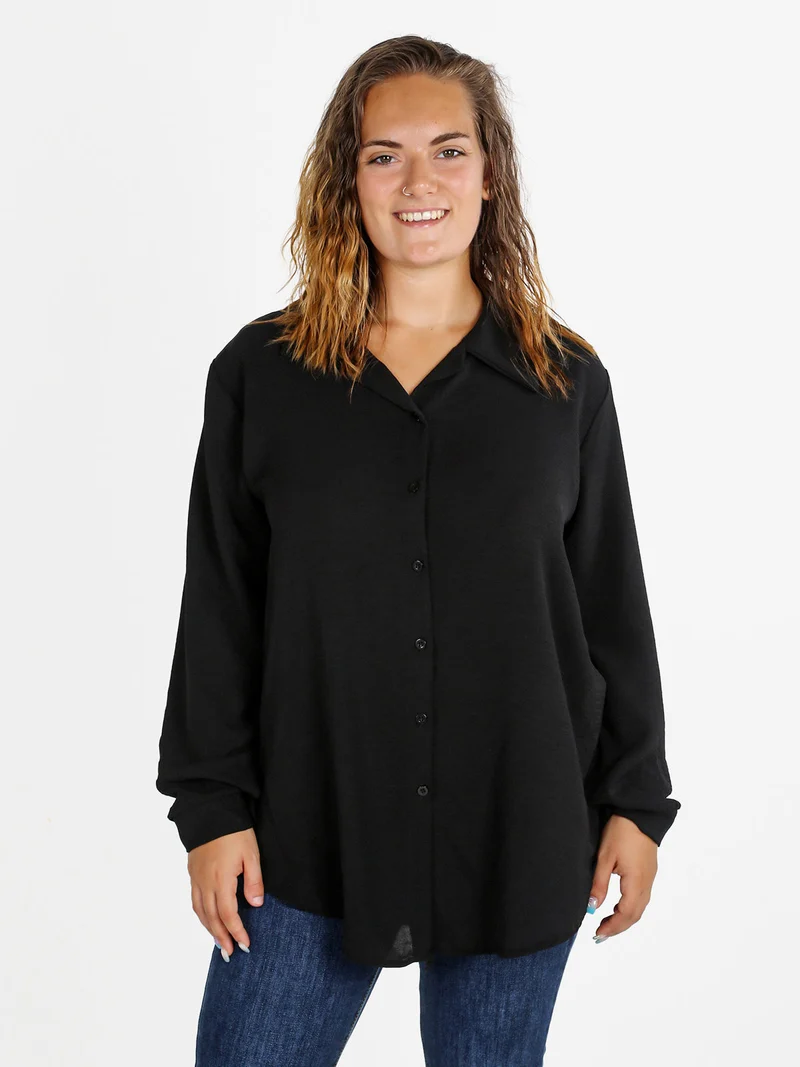 Camicia donna a maniche lunghe - nero