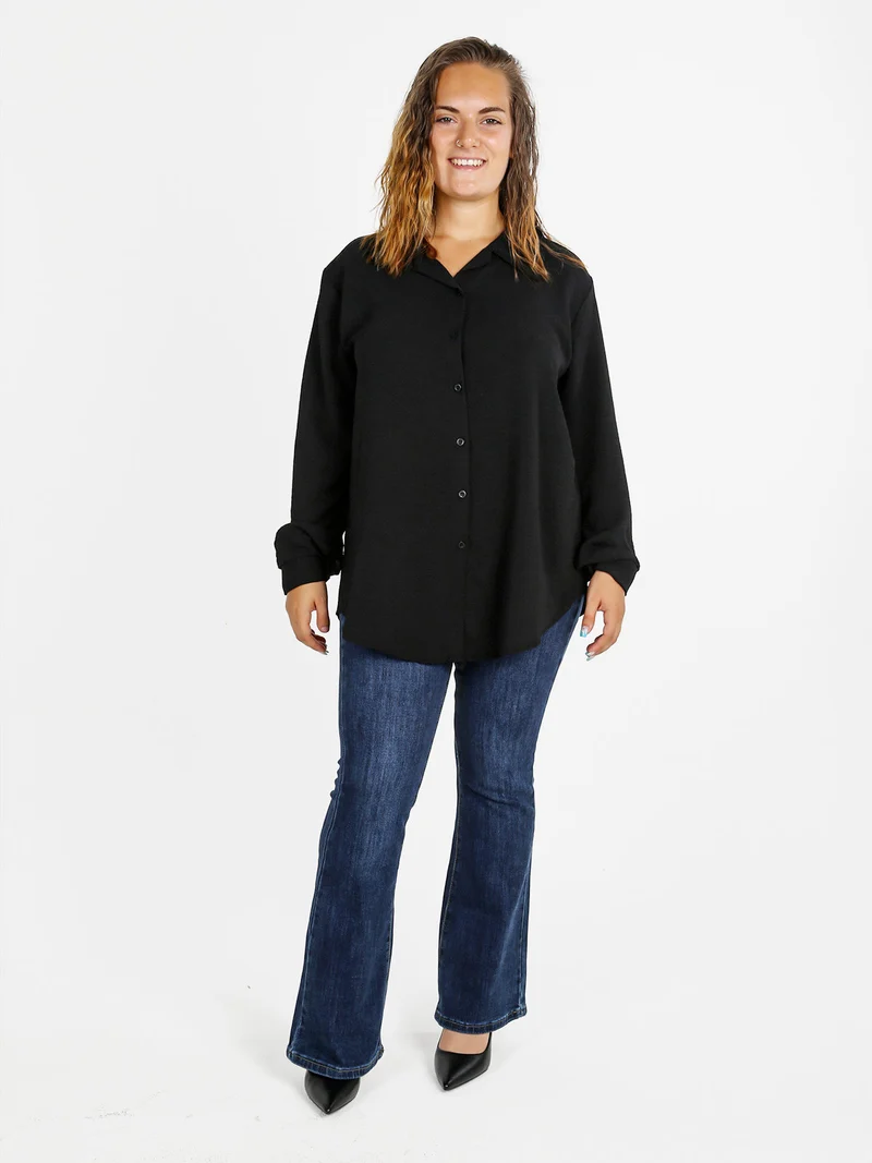 Camicia donna a maniche lunghe - nero
