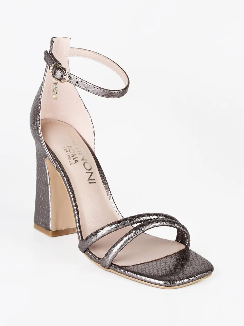 Sandali donna con tacco - bronzo