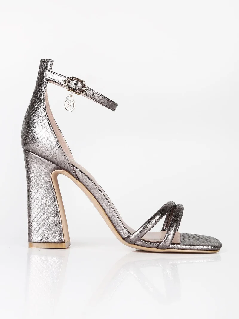 Sandali donna con tacco - bronzo