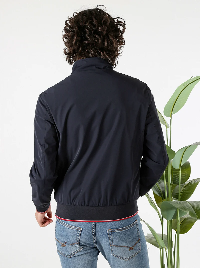 Giacca leggera da uomo con zip - blu scuro