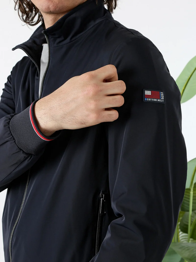 Giacca leggera da uomo con zip - blu scuro