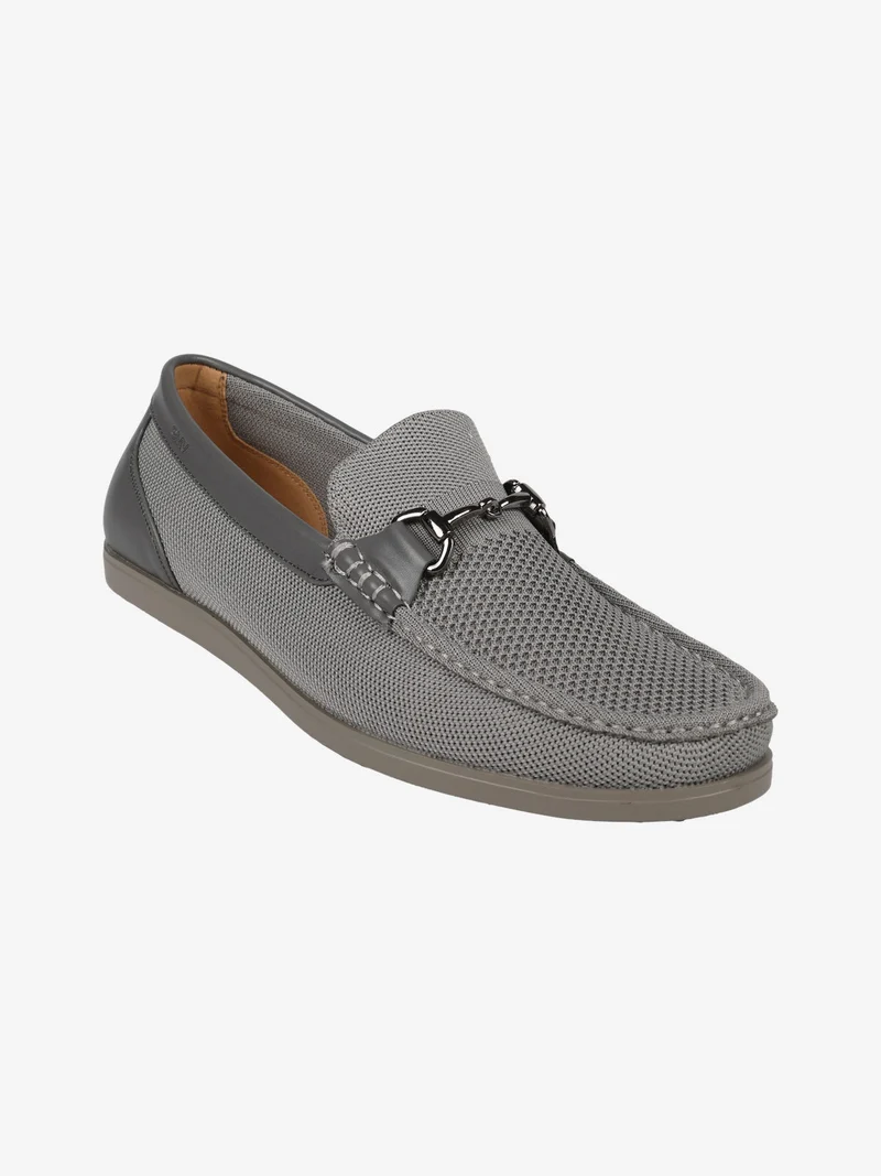 Moccassini casual da uomo in maglia - grigio