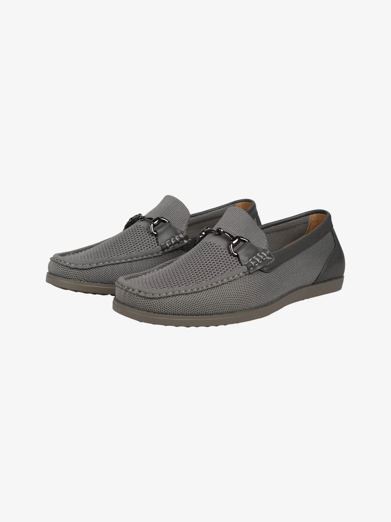 Moccassini casual da uomo in maglia - grigio
