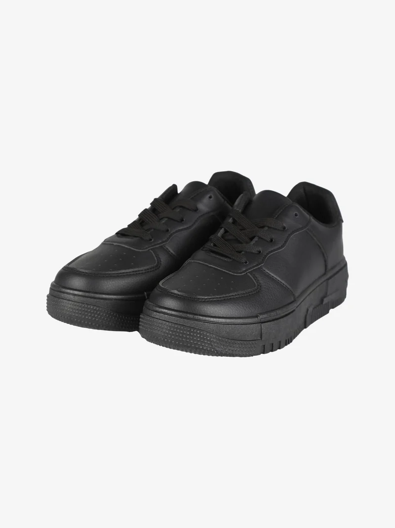Sneakers basse donna con platform - nero
