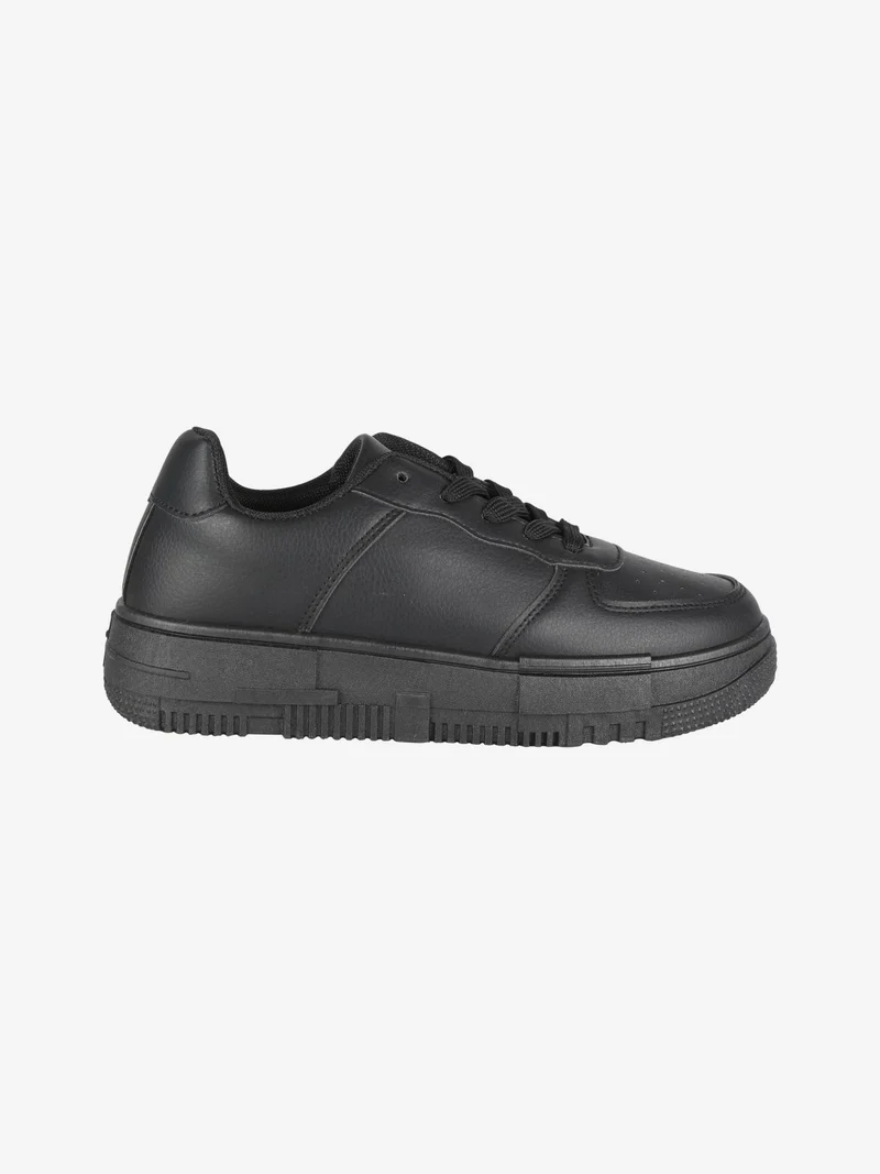Sneakers basse donna con platform - nero
