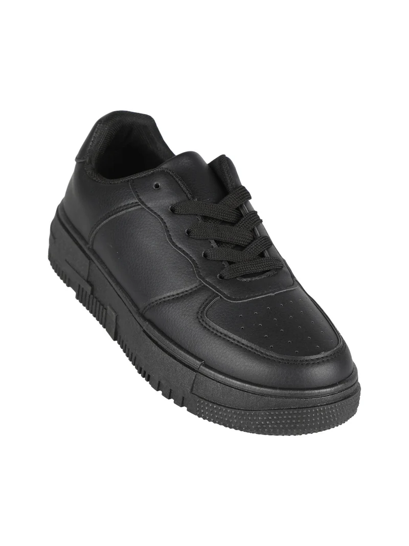 Sneakers basse donna con platform - nero