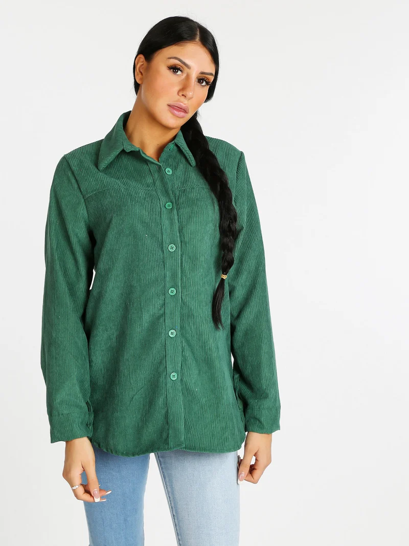 Camicia da donna in velluto - verde