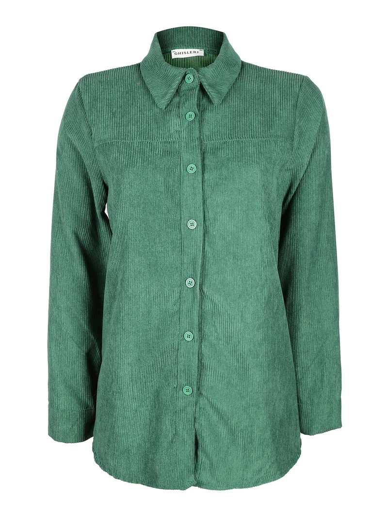 Camicia da donna in velluto - verde