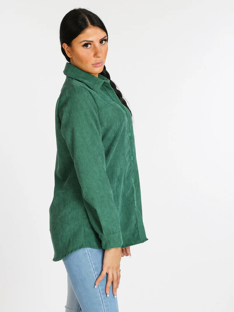 Camicia da donna in velluto - verde