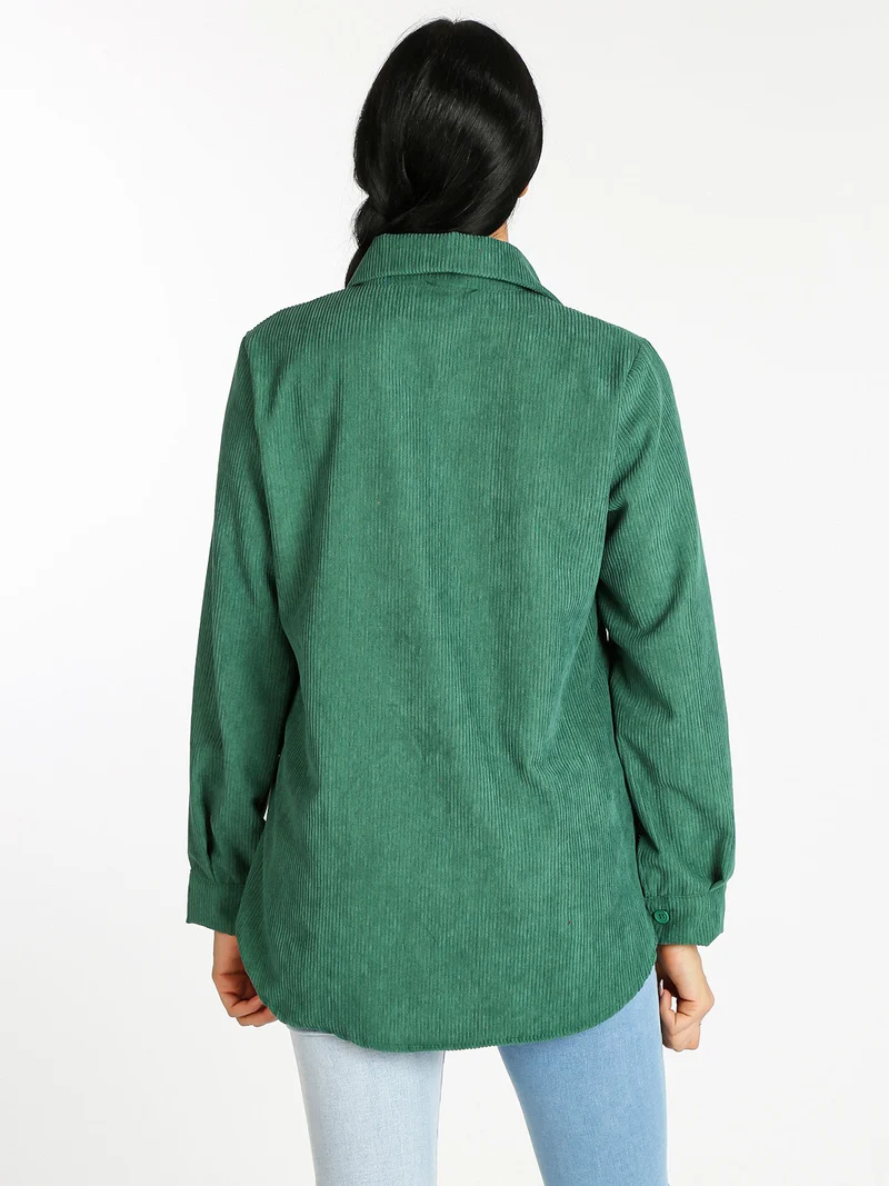 Camicia da donna in velluto - verde