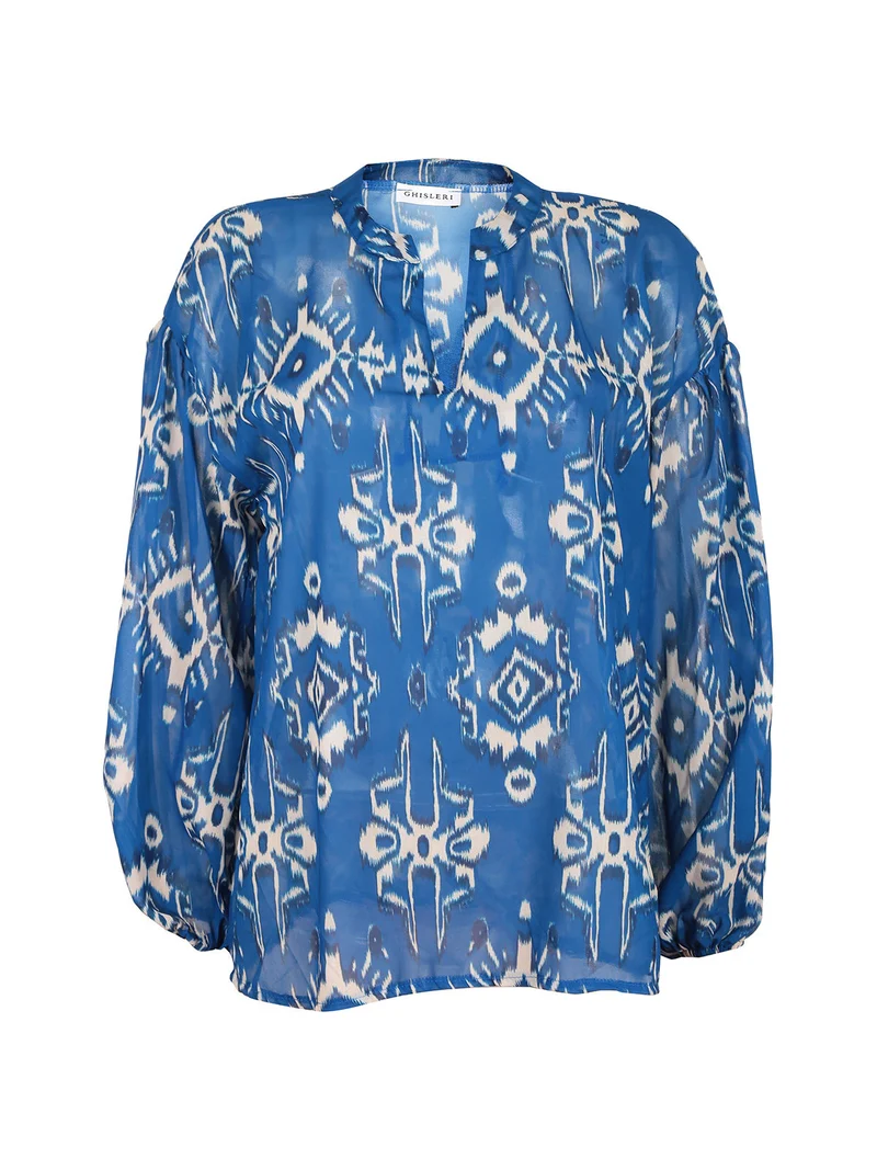 Blusa da donna con maniche ampie - blu