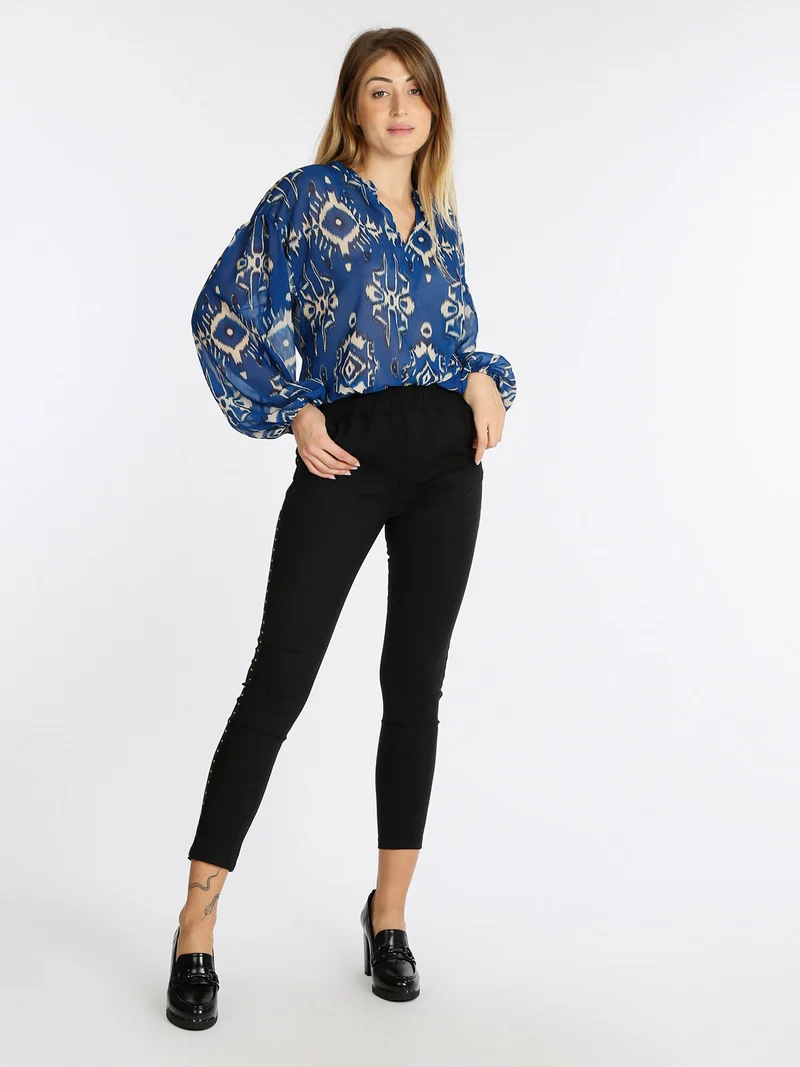 Blusa da donna con maniche ampie - blu