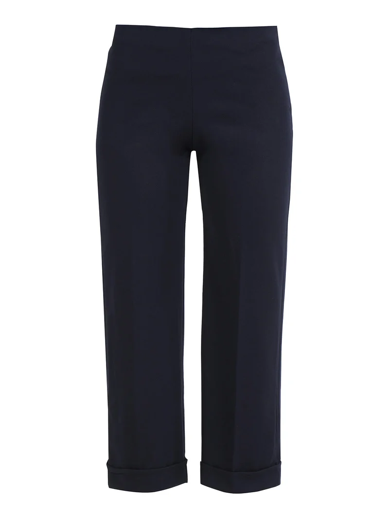Pantaloni classici donna gamba larga - blu scuro