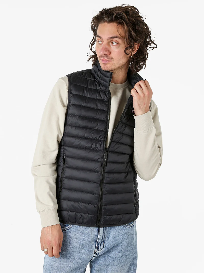 Smanicato imbottito da uomo con zip - nero