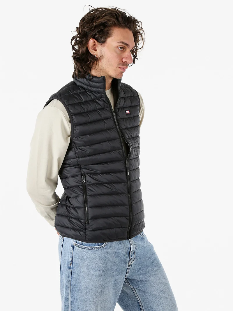 Smanicato imbottito da uomo con zip - nero