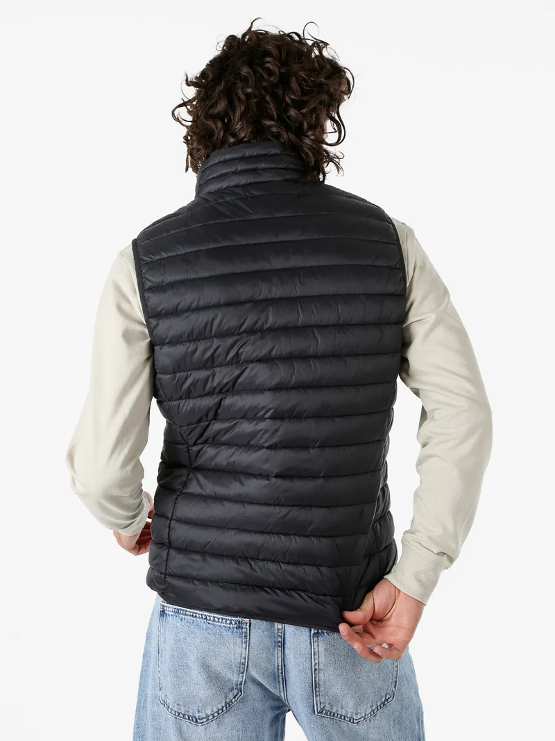 Smanicato imbottito da uomo con zip - nero