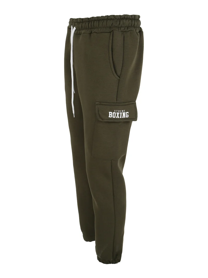 Pantaloni tuta cargo da uomo felpati - militare