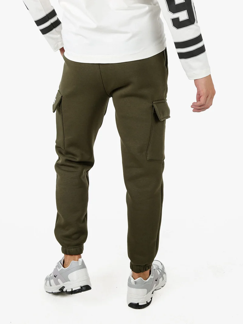 Pantaloni tuta cargo da uomo felpati - militare
