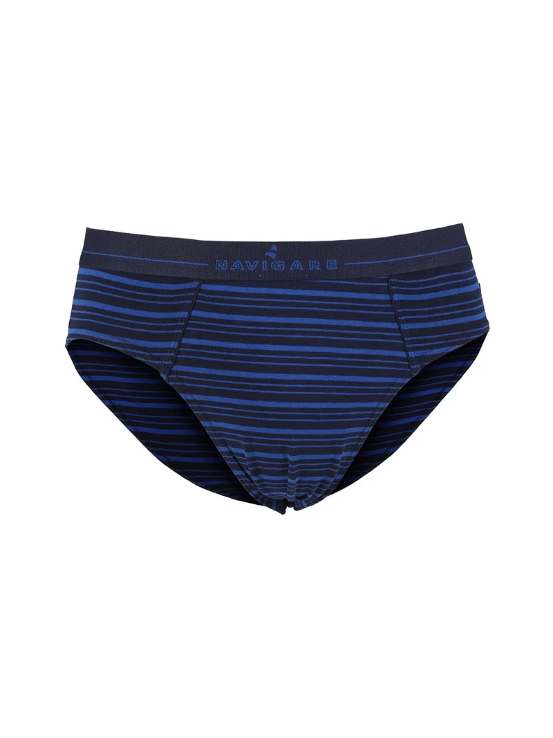 Slip uomo rigati in cotone jersey - blu scuro