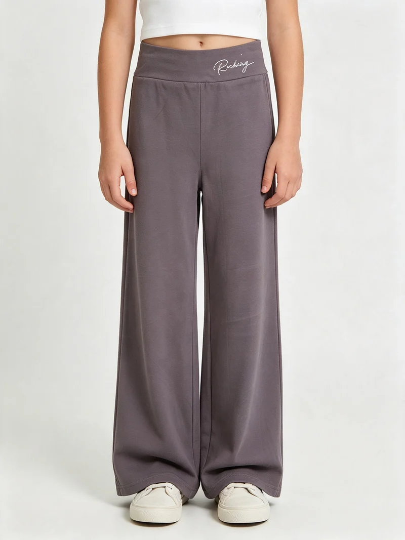 Leggings da bambina effetto ciniglia con finale a zampa - grigio